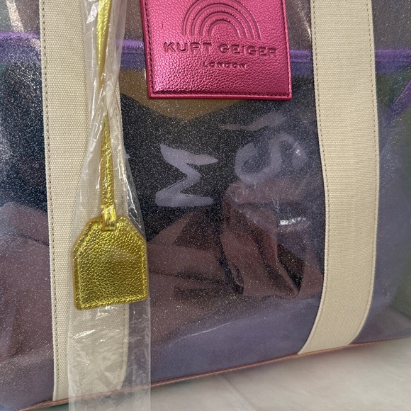 Kurt Geiger Translucent XXL Vinyl Tote w/ Dustbag 16x12x5in NWT SOLD OUT - Picture 12 of 14